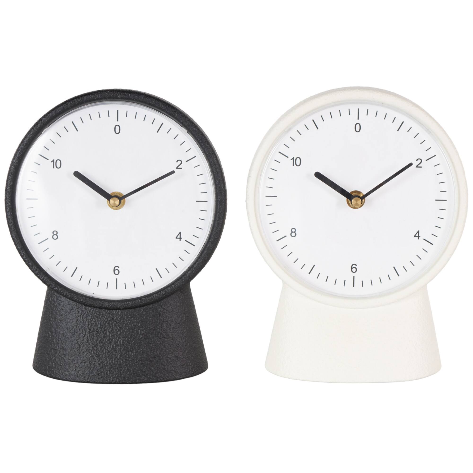 Black & White Metal Textured Decorative Clock Set
